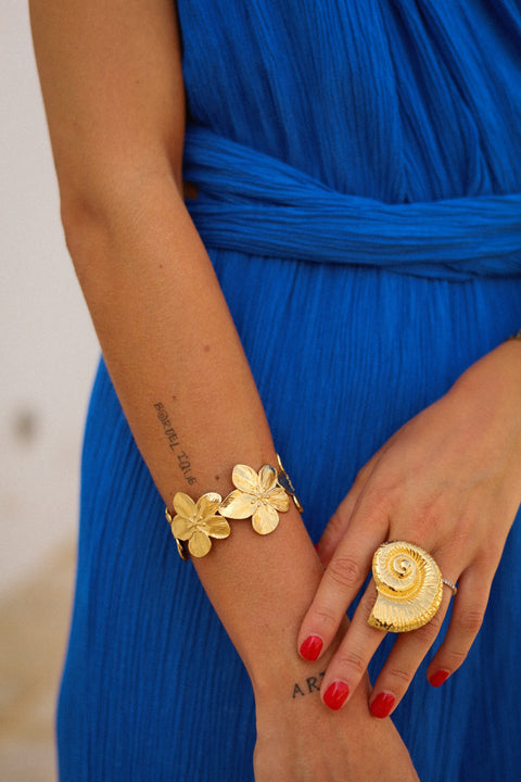 Vany dorée - Bague acier