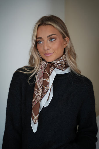 Romy chocolat - Foulard imprimé