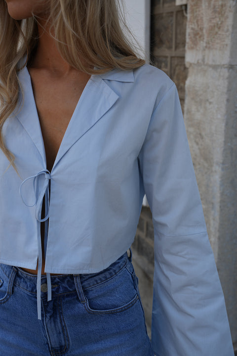 Cally bleue - Blouse courte