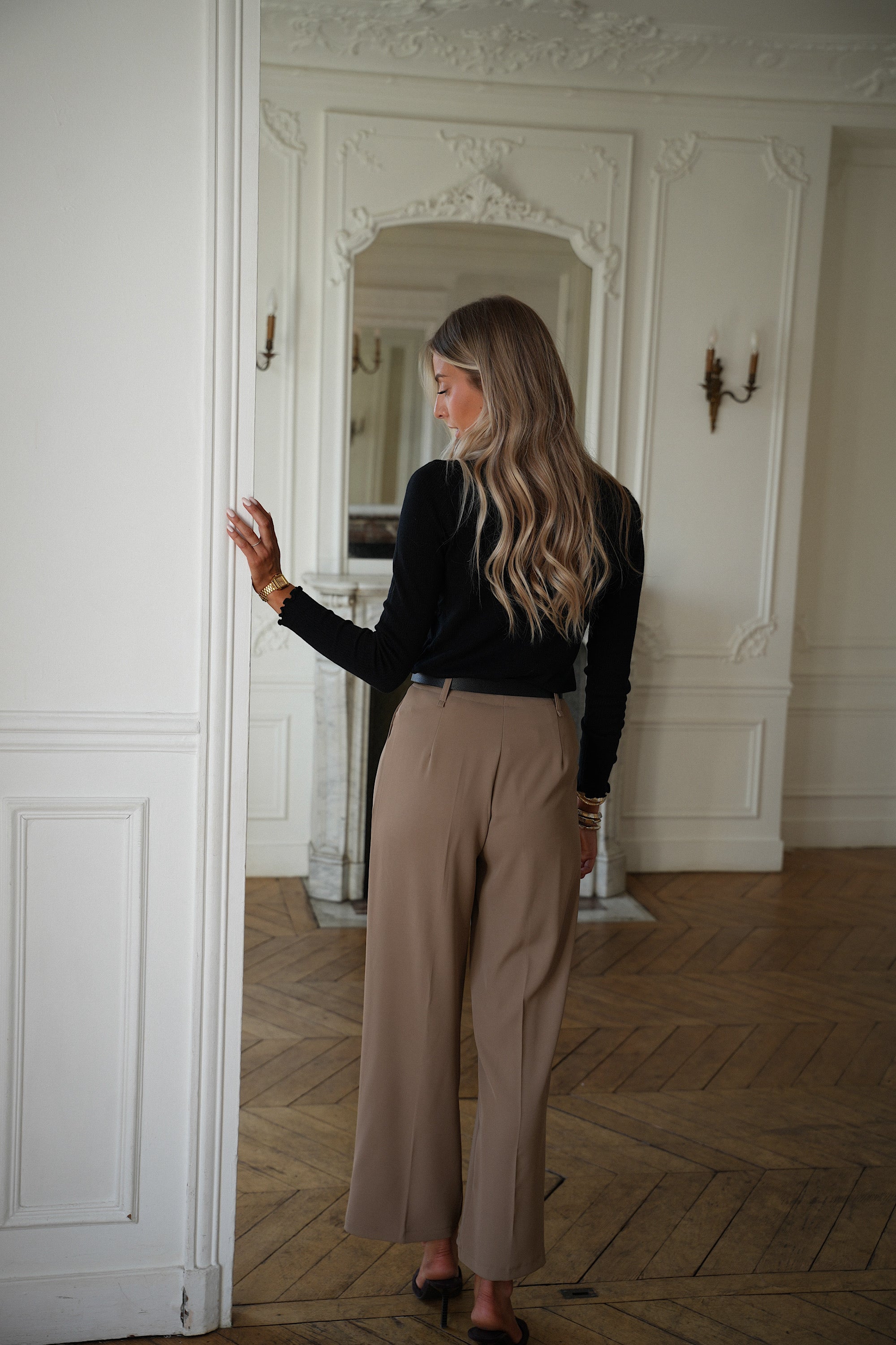 Salomé taupe - Pantalon fluide