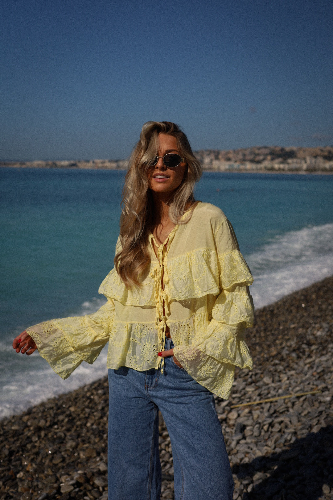Salomé jaune - Blouse volantée