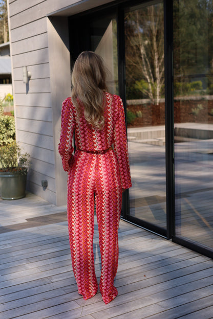 Pablo rouge - Pantalon crochet