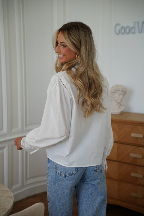 Lucia blanche - Chemise brodée