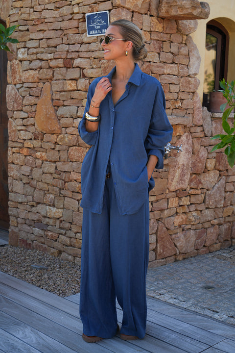 Lexie bleue - Chemise dos nu