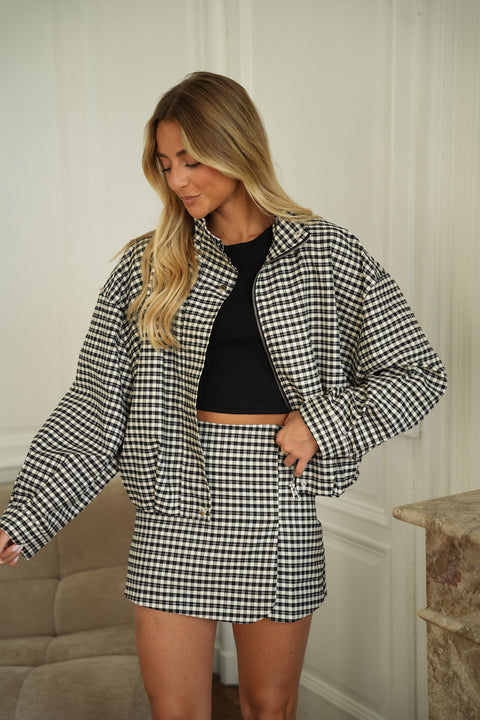 Steffy noir/blanc - Veste zippée