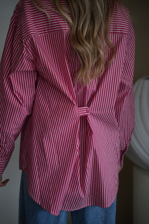 Sacha rouge - Chemise rayée