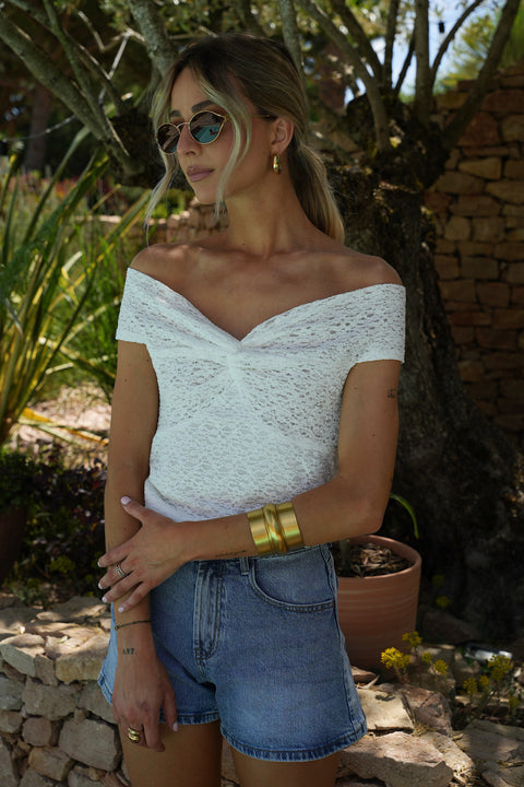 Catia blanc - Top dentelle