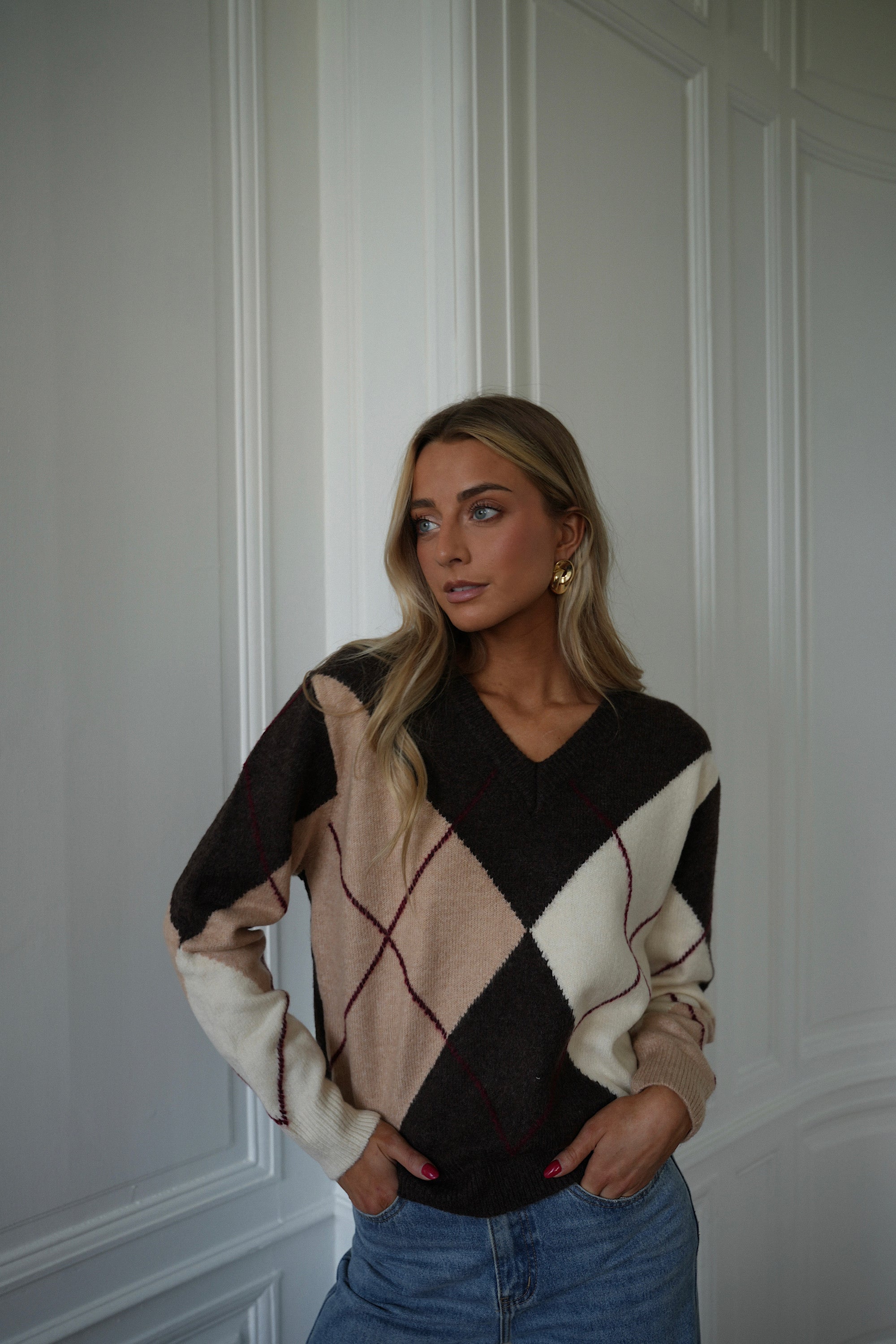 Kimy chocolat - Pull imprimé