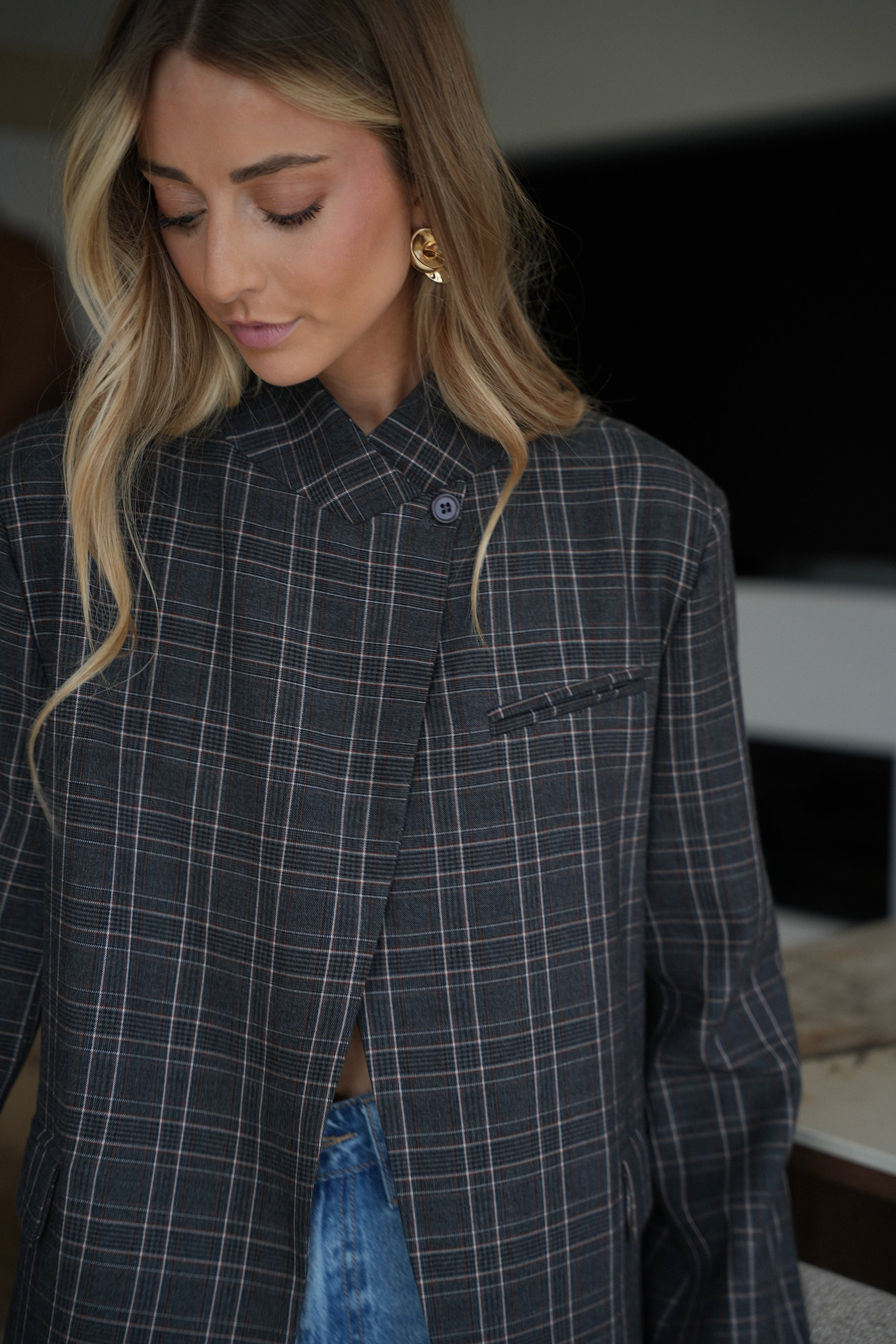 Loane gris - Blazer asymétrique