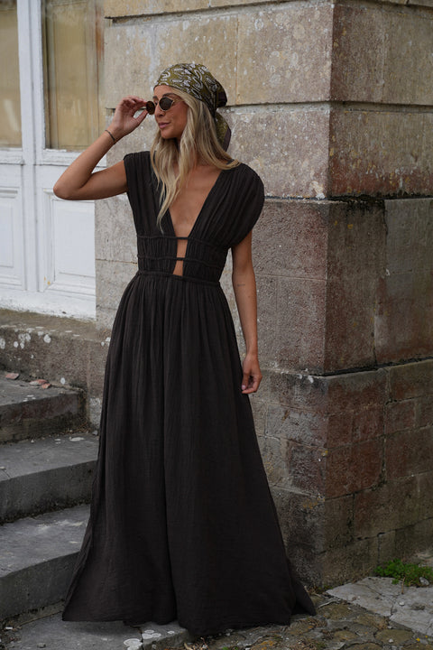 Lucy chocolat - Robe longue