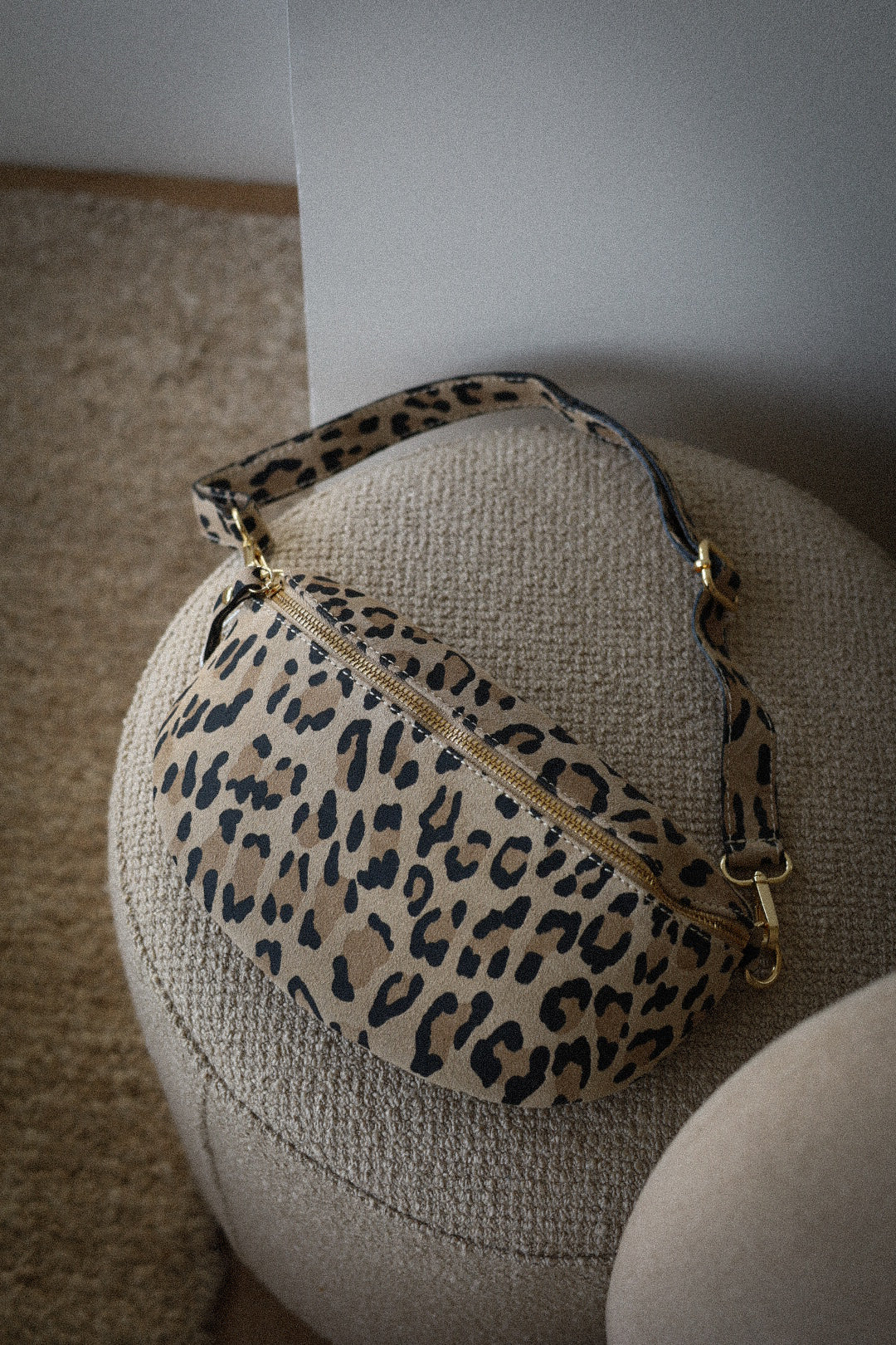 Ava léopard - Sac banane cuir