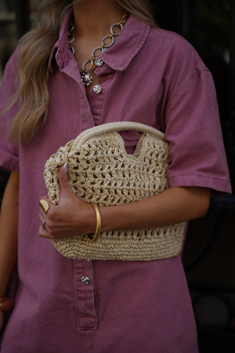 Maria beige - Sac en paille