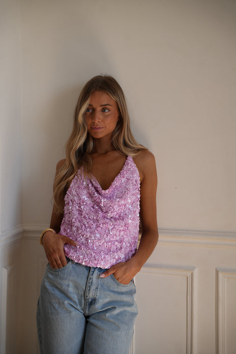Izaya rose - Top à sequins