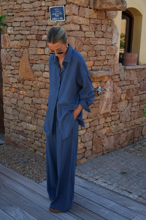 Lore bleu - Pantalon droit