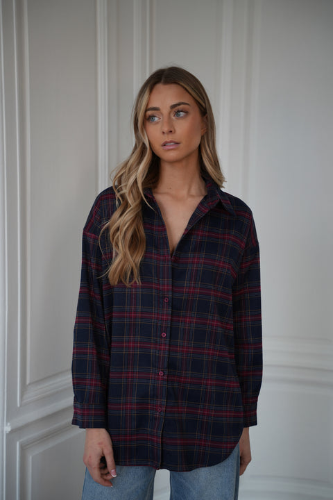 Amanda bordeaux - Chemise à carreaux