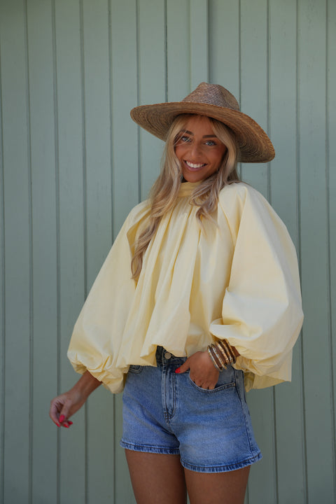 Lorena jaune - Blouse dos nu