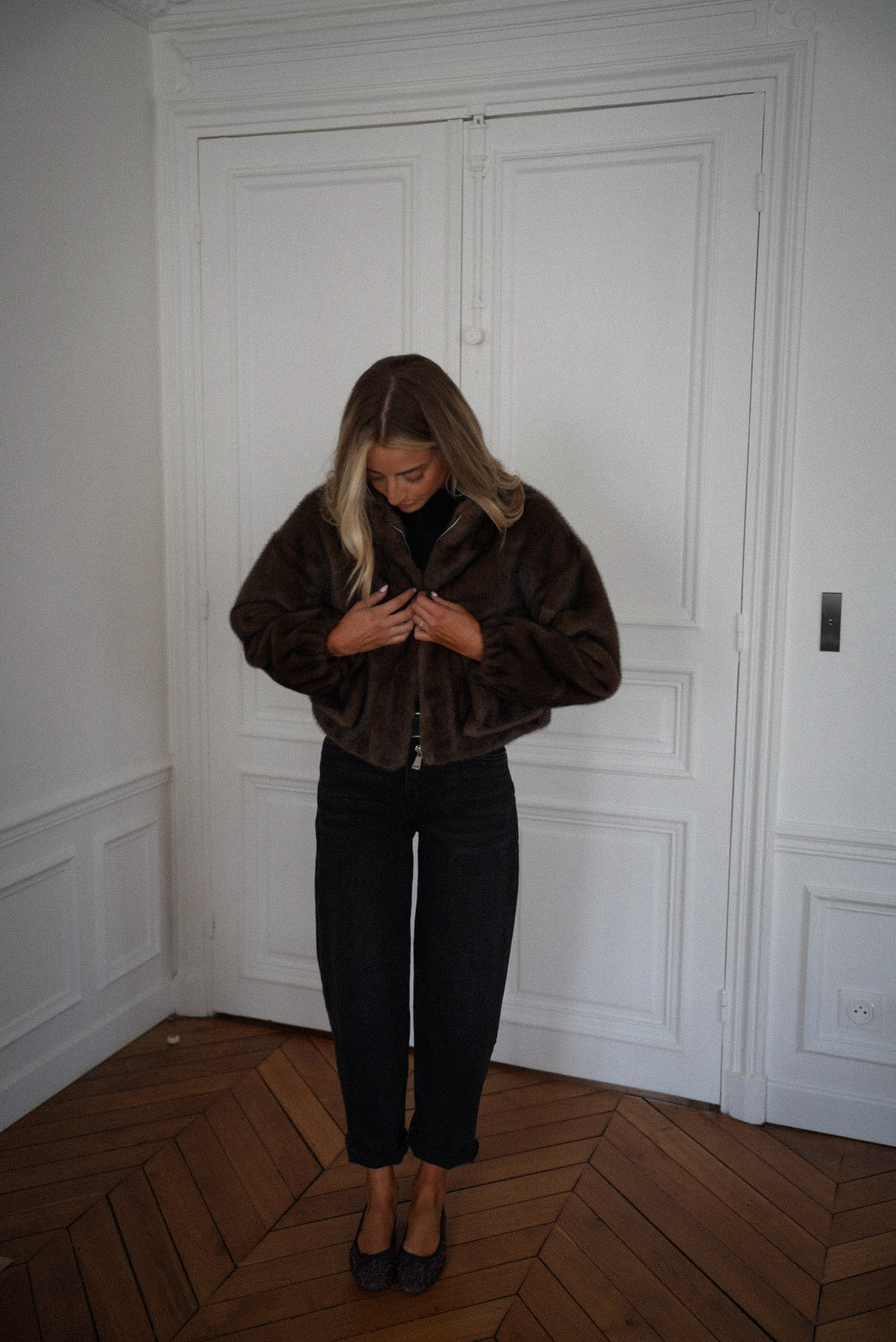 Maelle chocolat - Manteau fourrure