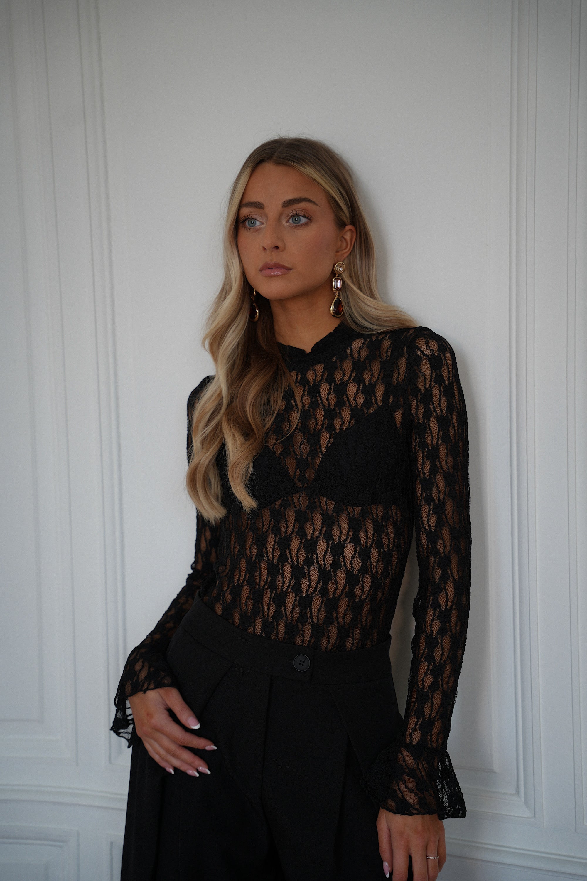 Eveline noire - Blouse en dentelle