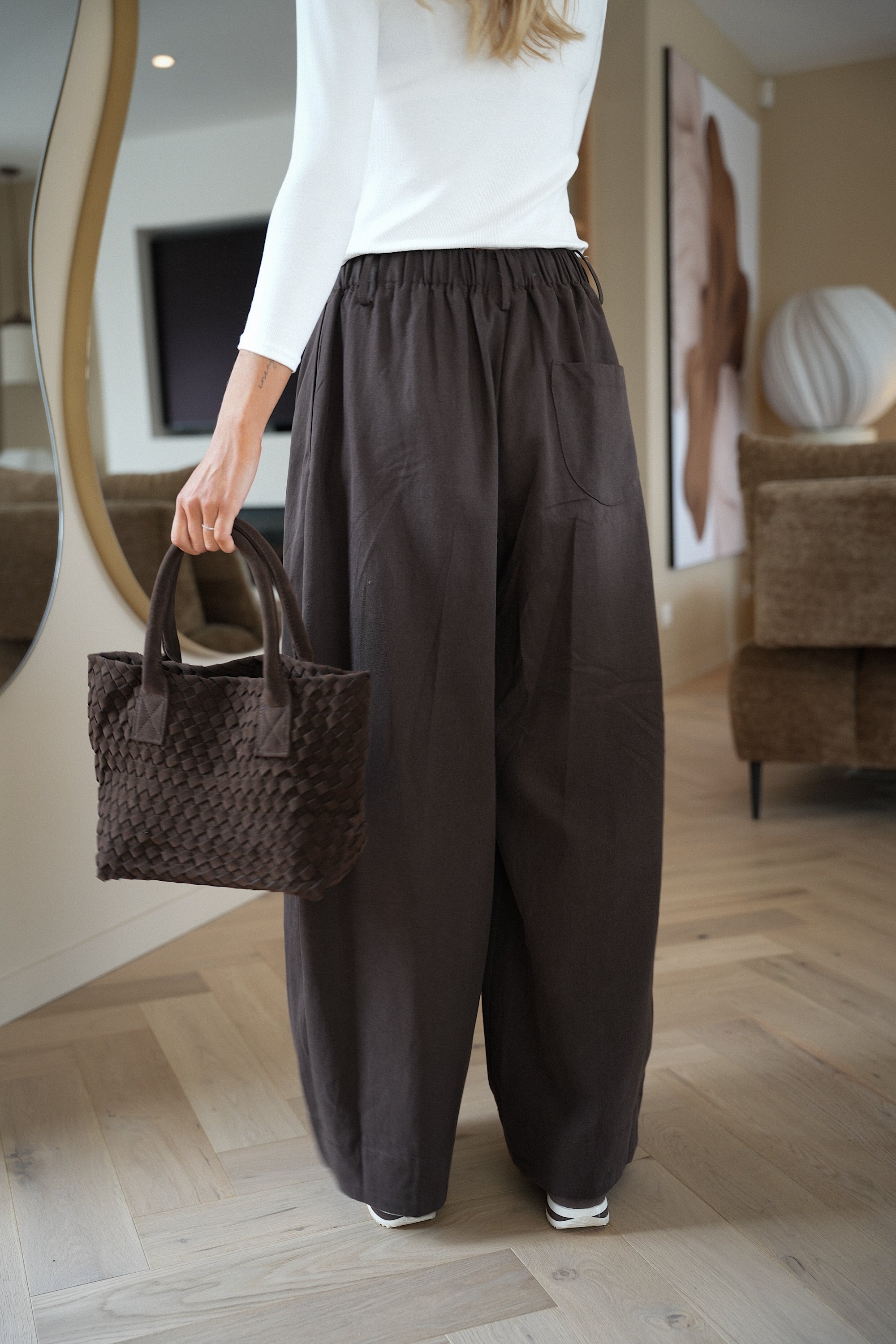 Lorya chocolat - Pantalon ample