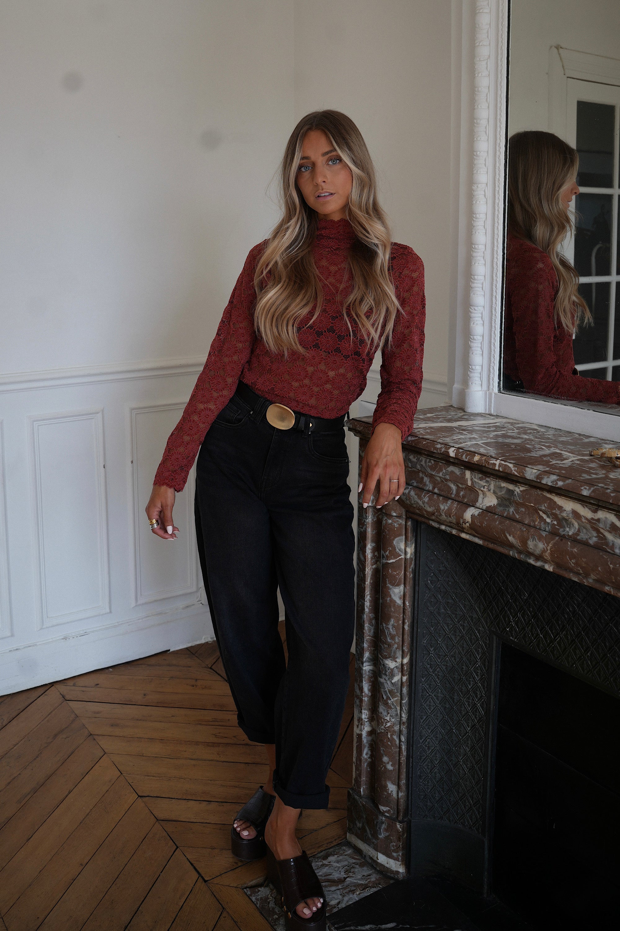 Stanley terracotta - Blouse brodée
