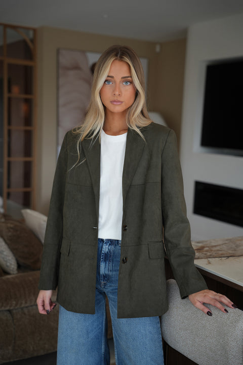 Marylin kaki - Veste suédée