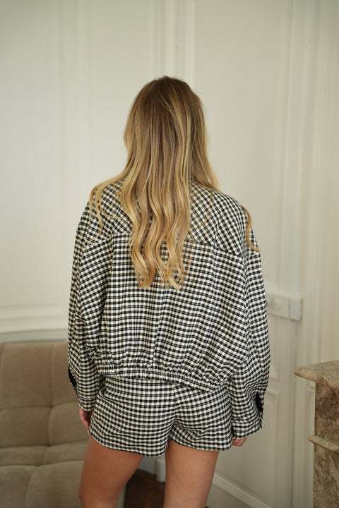 Steffy noir/blanc - Veste zippée