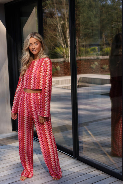 Pablo rouge - Pantalon crochet