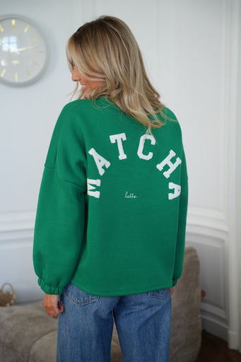 Matcha vert - Sweat-shirt brodé