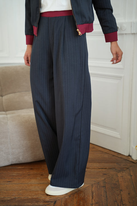 Terry marine - Pantalon droit