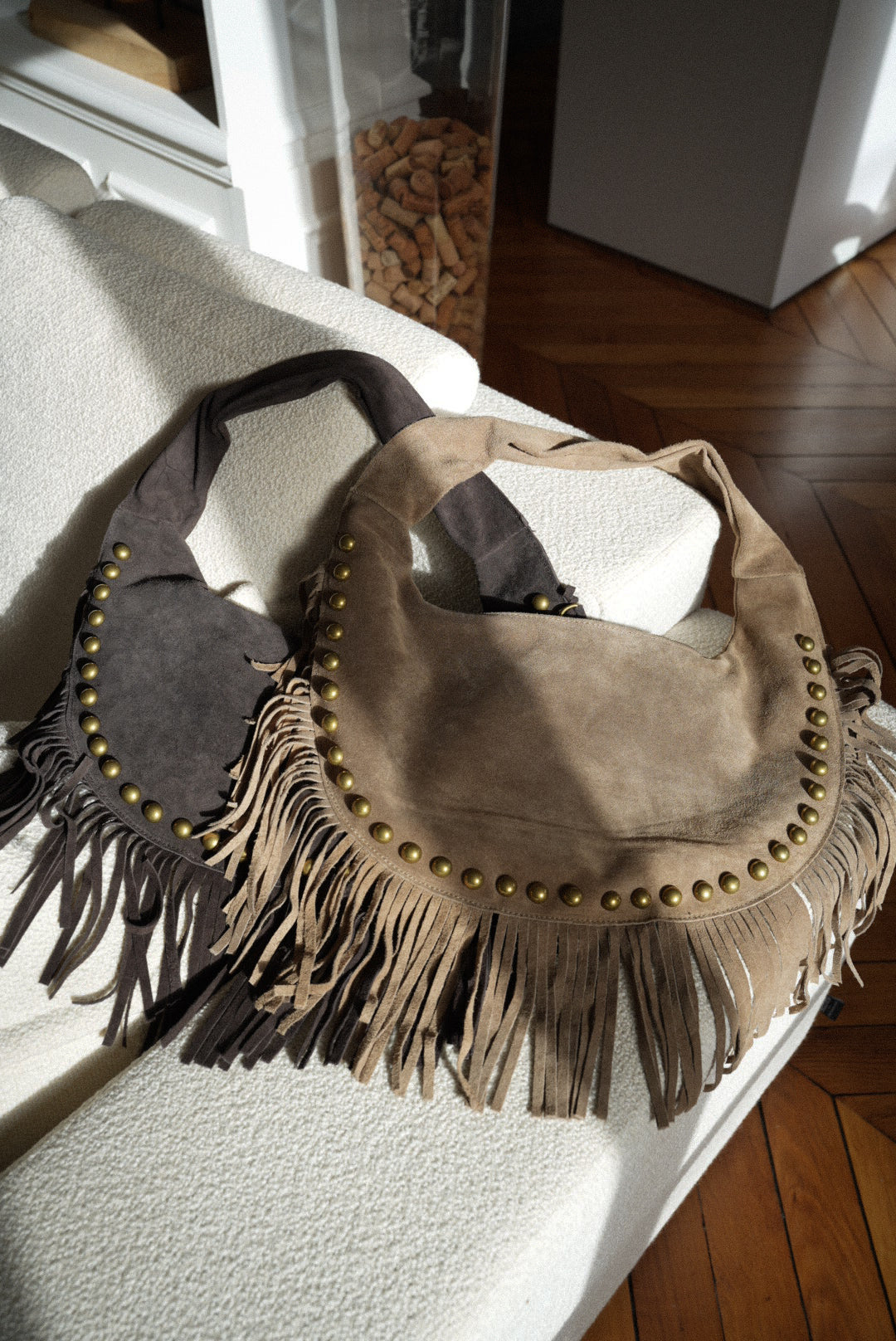 Kassandra taupe - Sac en cuir