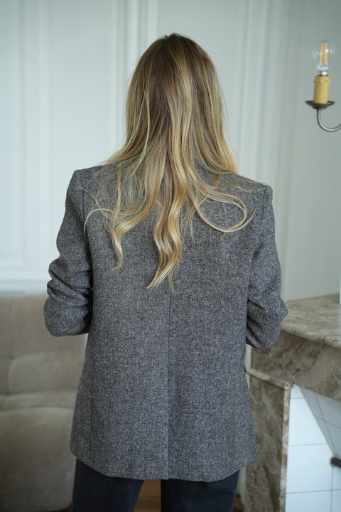 Hilona gris - Blazer en laine