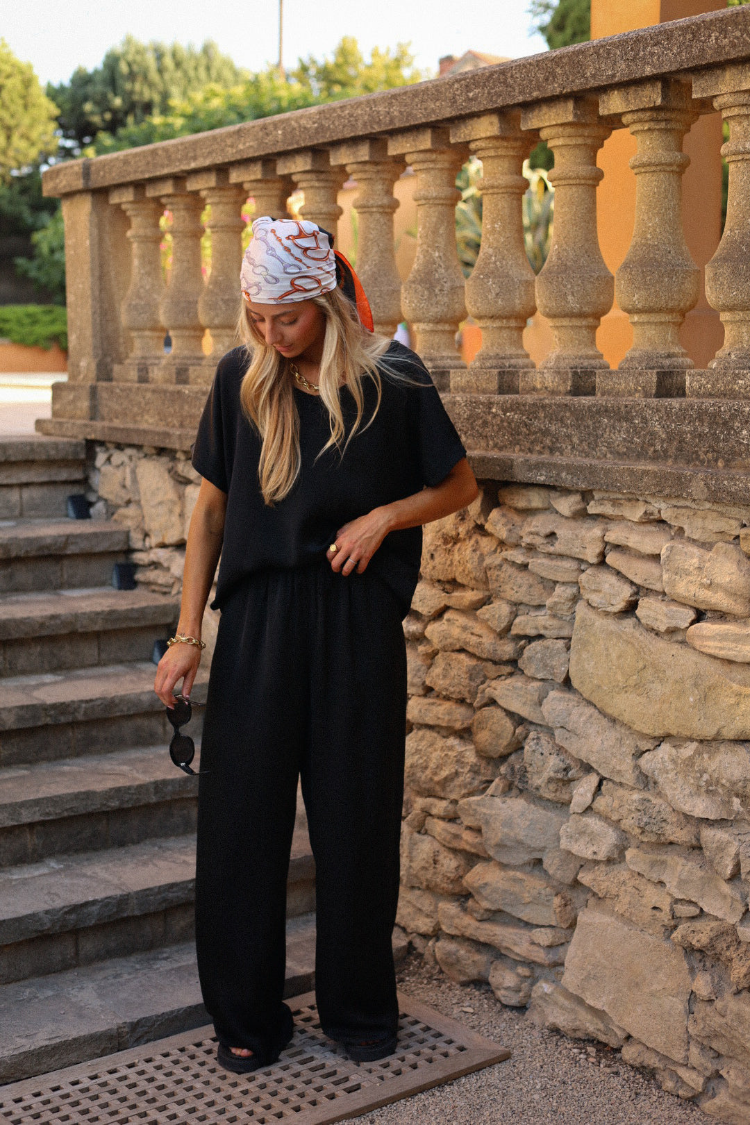 Julya noir - Pantalon satiné