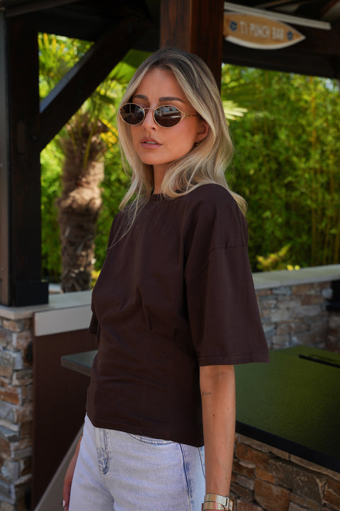 Albane chocolat - T-shirt cintré