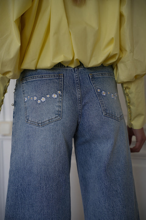 Rosie bleu - Jean brodé