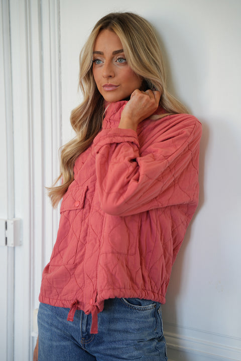 Dolores corail - Veste matelassée
