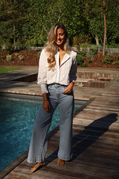 Carolyn blanche - Blouse brodée