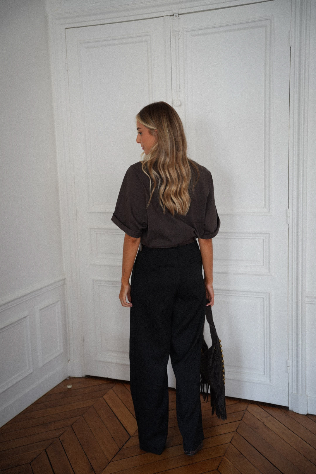 Achille noir - Pantalon droit