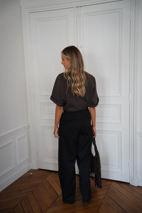 Achille noir - Pantalon droit