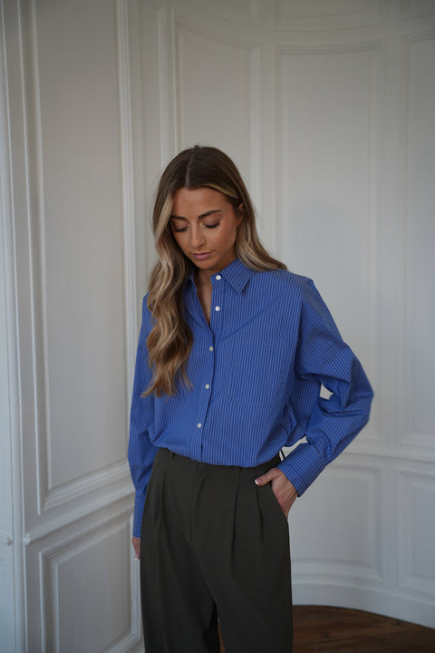 Delia bleue - Chemise rayée