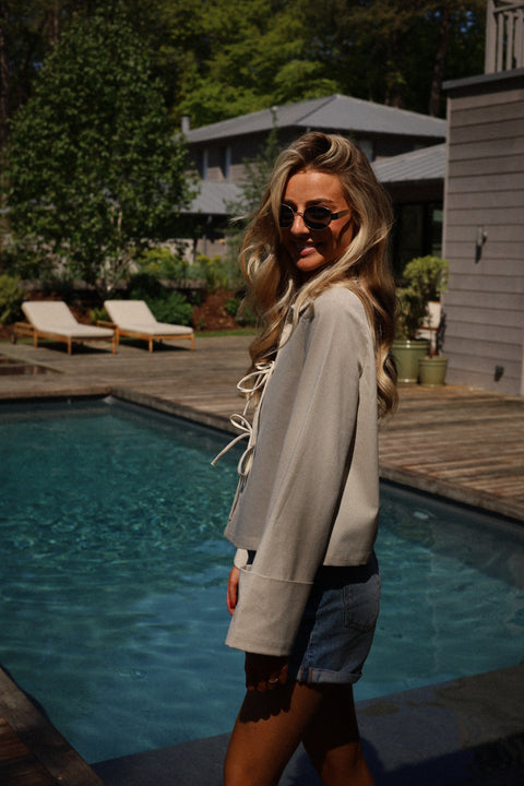 Nouméa beige - Blouse à noeuds