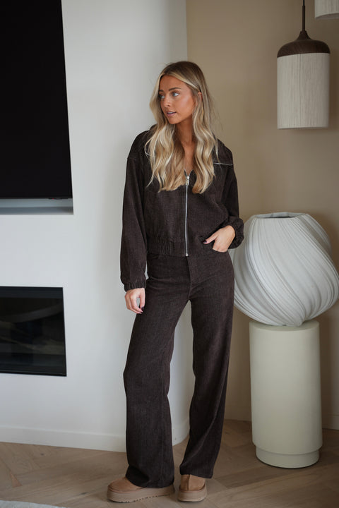 Nina chocolat - Veste zippée