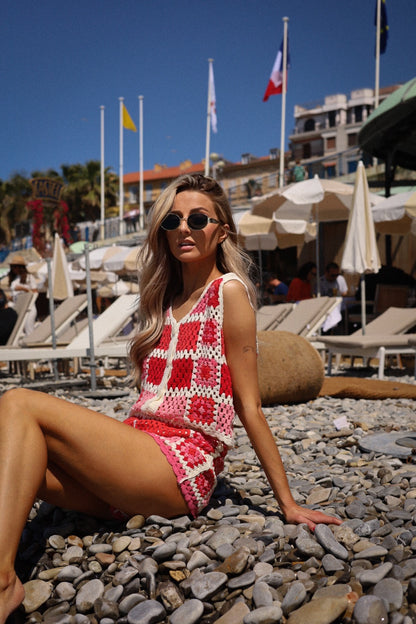 Loana rouge - Ensemble crochet