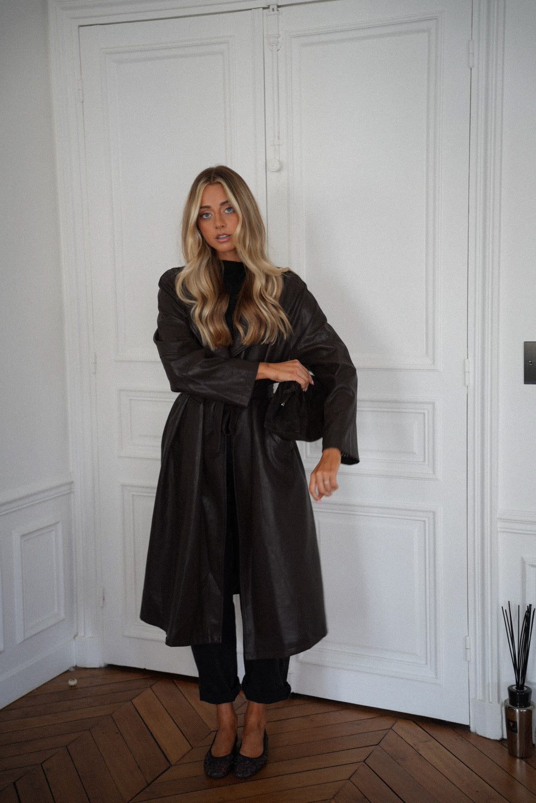Penelope chocolat - Manteau cuir