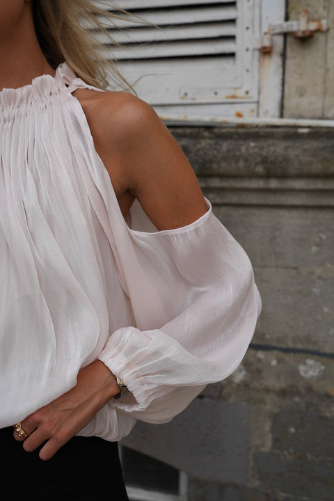 Octavia crème - Blouse ajourée