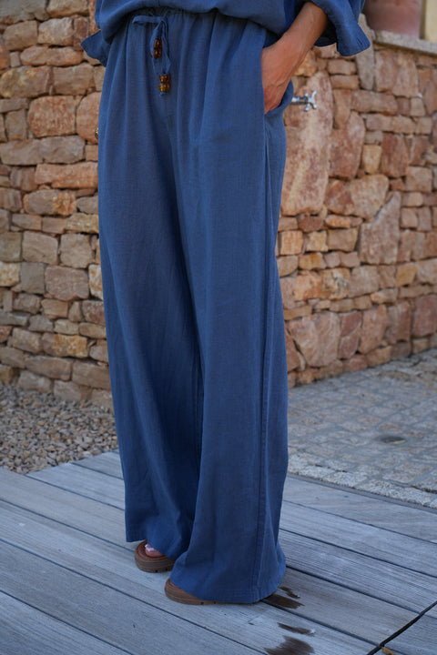 Lore bleu - Pantalon droit