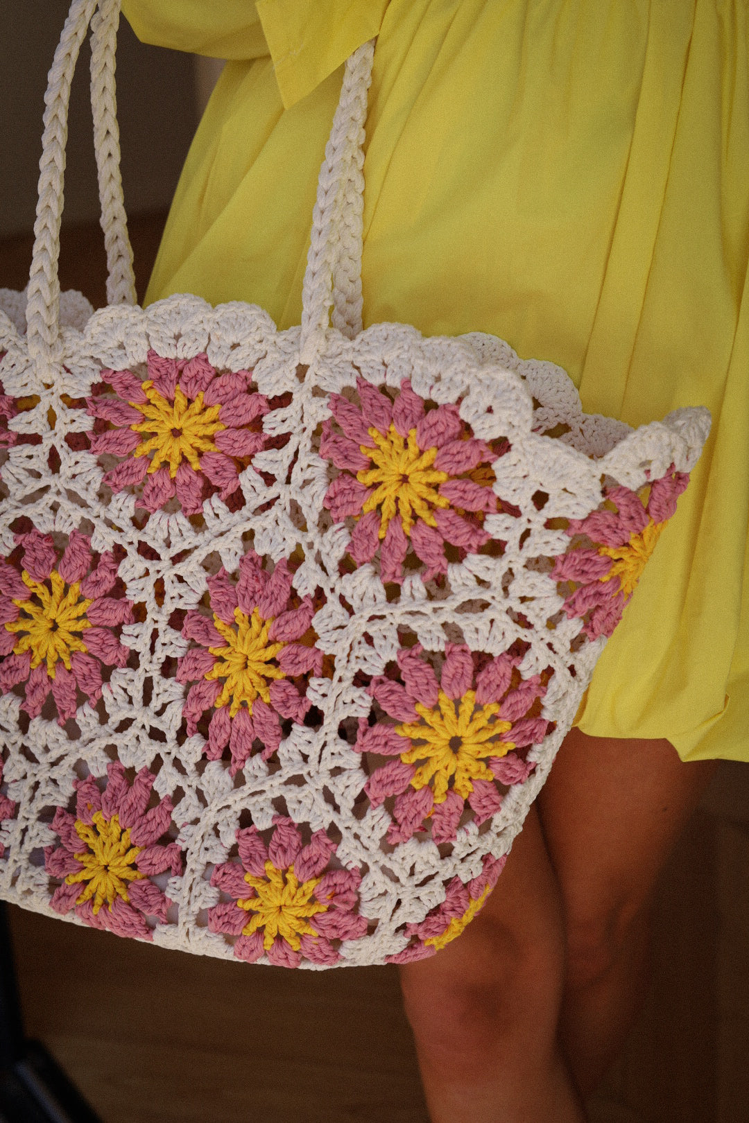 Daisy rose - Sac paille
