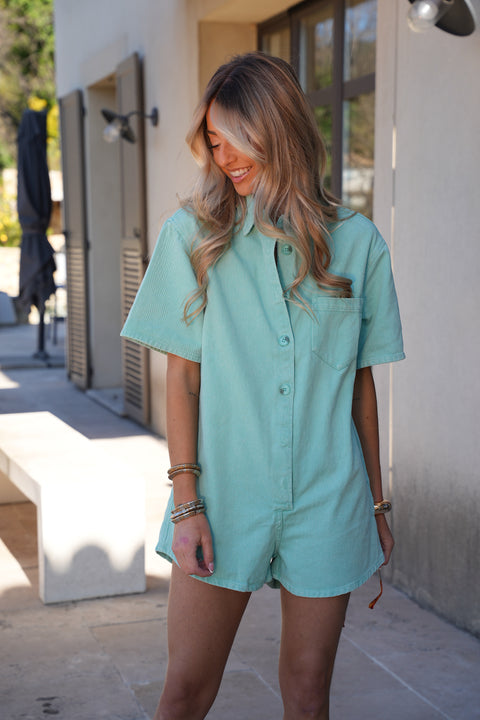 Justine bleue - Combishort en jean