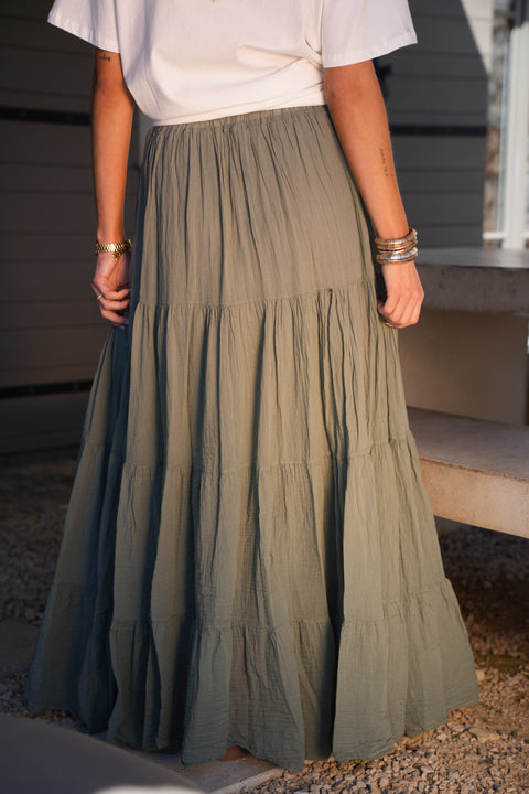 Chloé kaki - Jupe longue