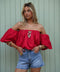 Nao rouge - Blouse col bardot