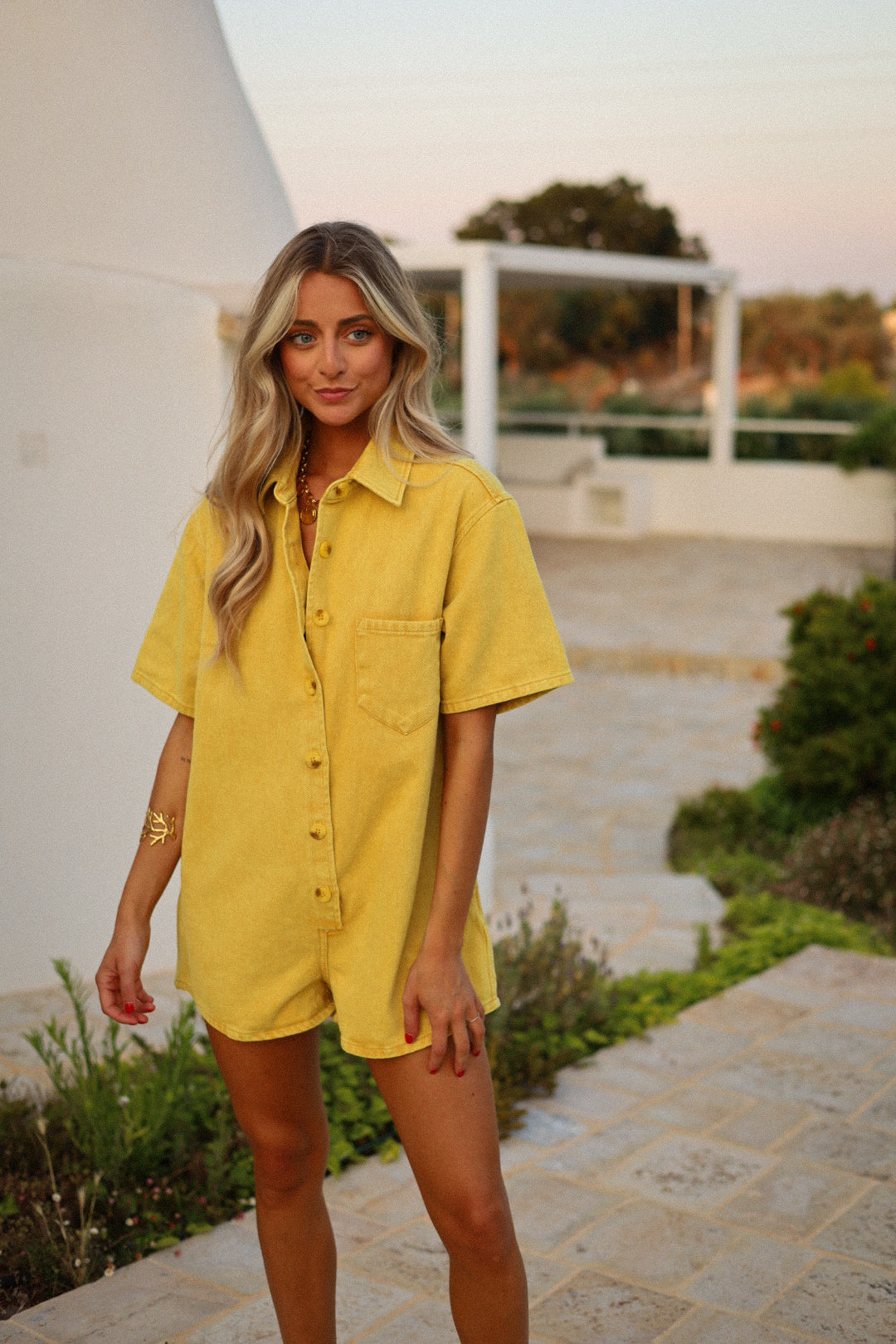 Tracie jaune - Combishort jean